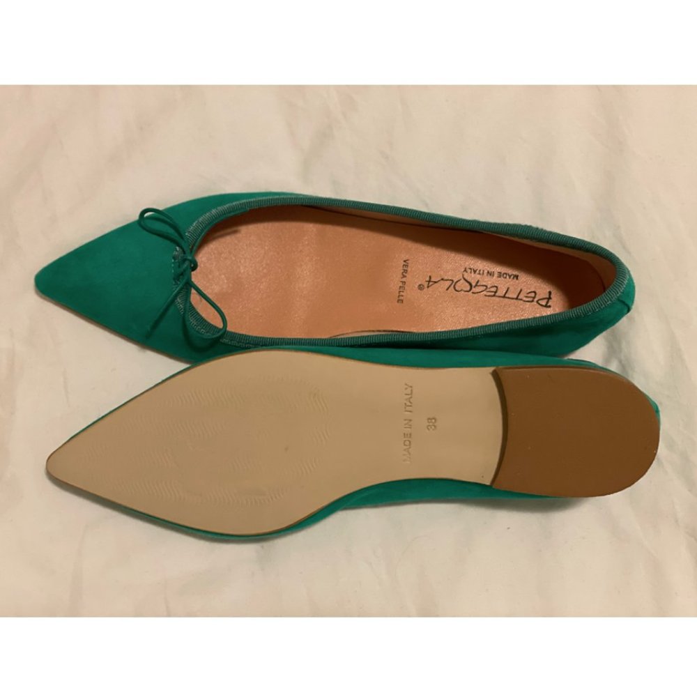 Pettegola Turquoise Suede Ballerina - NEW - Picture 3 of 4